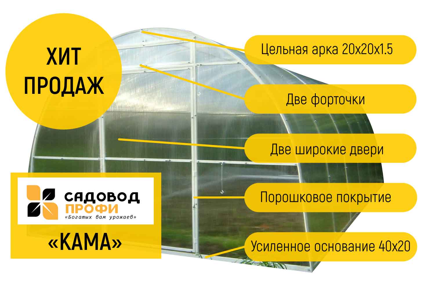 Садовод-Профи. Купить надежные теплицы и поликарбонат от производителя в  Тюмени недорого.